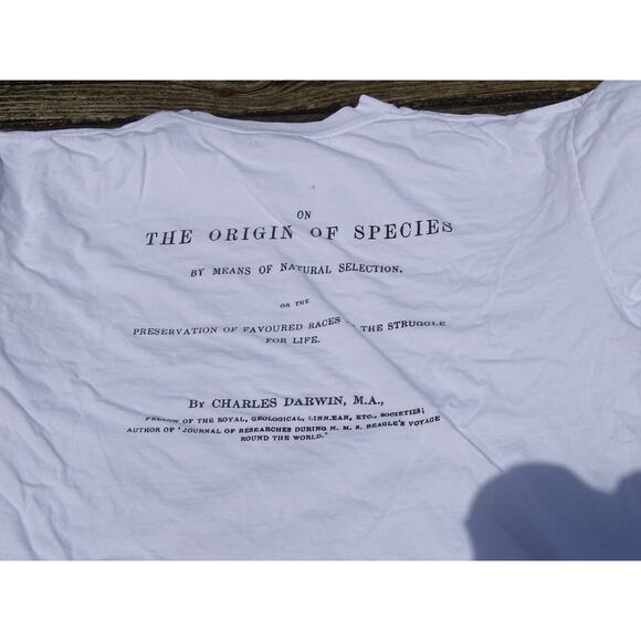 Vtg Charles Darwin LS Galapagos Front Back Graphic T-Shirt XL Science Tee - Picture 8 of 9